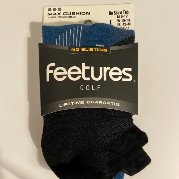 Feetures Elite Golf Max Cushion No Show Socks - Ocean Storm - Picture 1 of 3